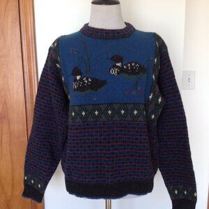 Vintage Woolrich Wool Sweater Ducks Medium